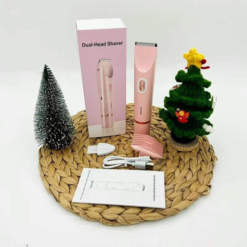 Electric Bikini Trimmer for Women, Rechargeable 2 in 1 Body & Facial Hair Removal, Waterproof Wet & Dry Use Trimmer for Women